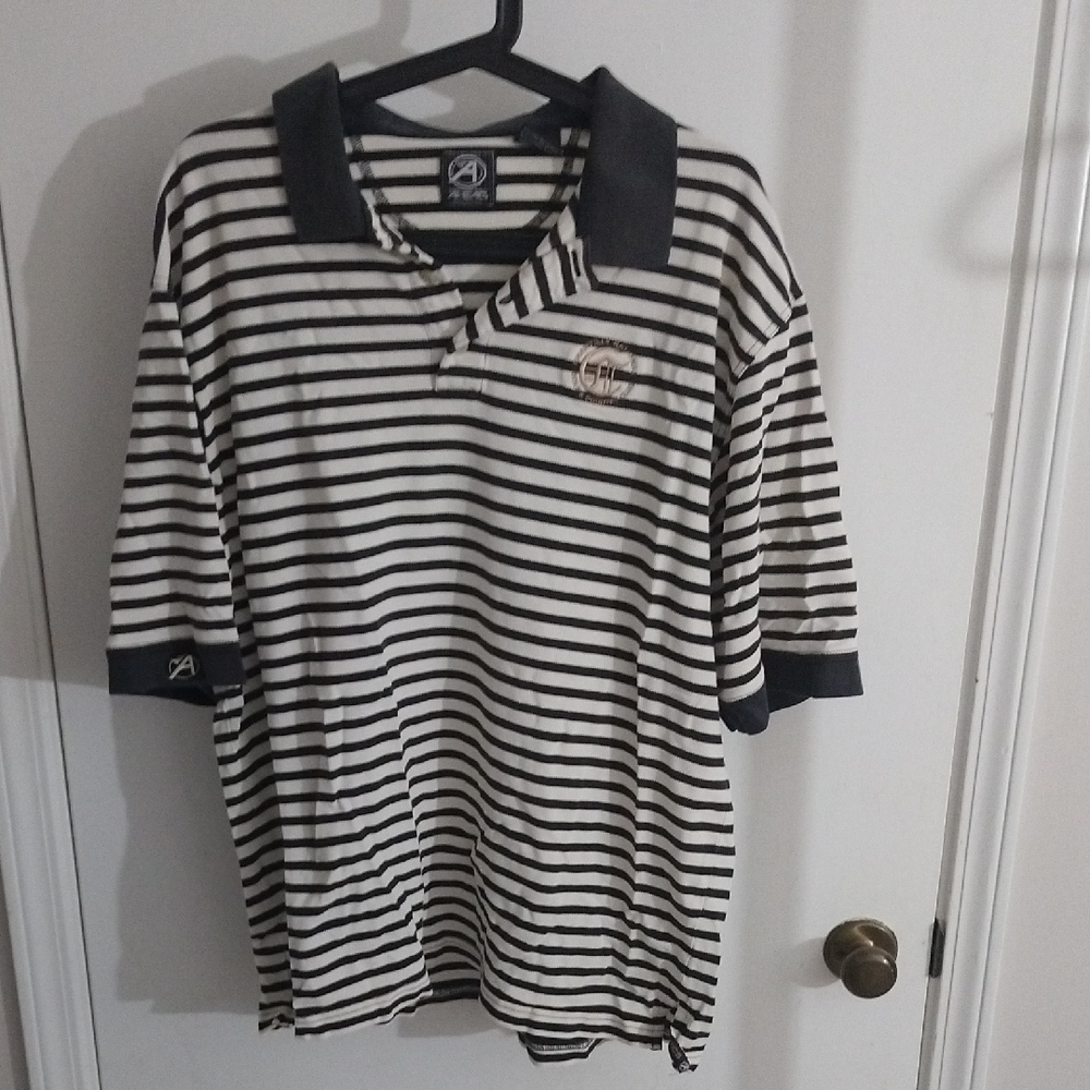 Striped Polo Shirt with Embroidered Logo